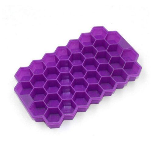 Generic Pack Of 2_37 Cavity Flexible Silicone Honeycomb Design Ice Cube Tray (Color: Assorted)