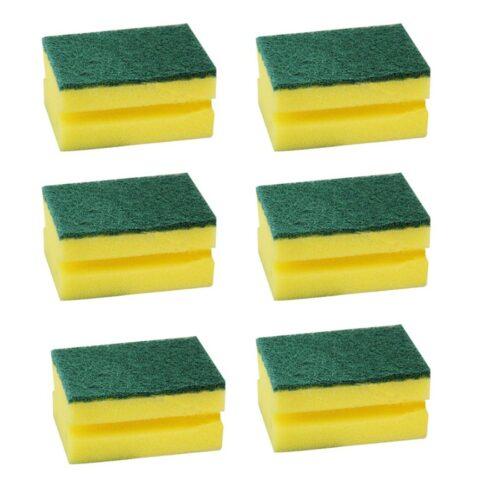 Generic Pack Of 2_(2 Pieces Set)_Scrub Sponge 2 in 1 PAD for Kitchen, Sink, Bathroom Cleaning Scrubber (Color: Assorted)