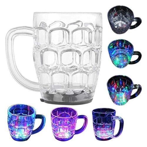 Generic Rainbow Color Led Glass Cup (Color: Assorted)