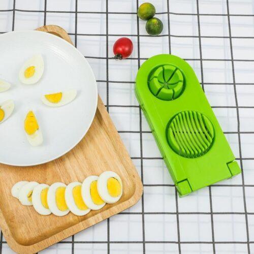 Generic Pack Of_2_2 In 1 Boiled Egg and Mushroom Slicer Cutter Chopper Plastic With Stainless Steel Wired (Color:Assorted) - Image 4