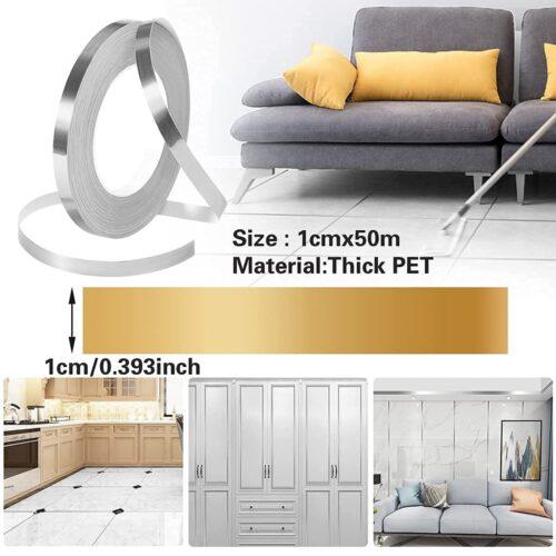 Generic Home Tile Sticker Waterproof Gap Sealing Tape Strip Self Adhesive Decoration For Floor Tiles And Wall Decor (Color:Assorted)