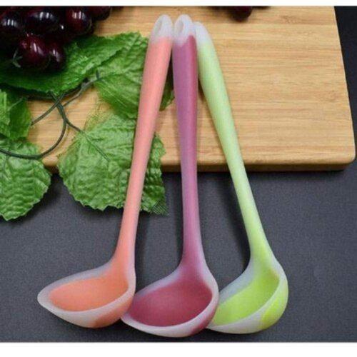 Generic Pack Of_2 Silicone Ladle Soup Spoon Nonstick Heat Resistant Long Spatula Handle (Color:Assorted) - Image 4