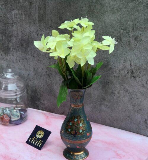 Generic Artificial Flowers Bunch Bouquet Of Green Blossoms For Home Decoration (Color: Green, Material: Silk Polyester)