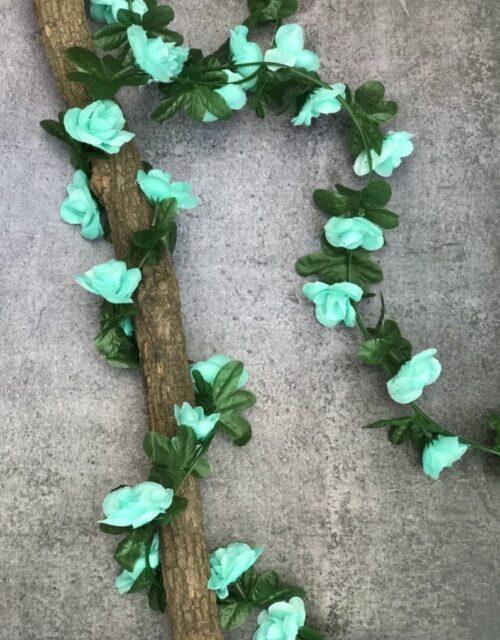 Generic Artificial Flower Creeper Hanging Rose Garland For Home Decoration (Color: Blue, Material: Silk Polyester)