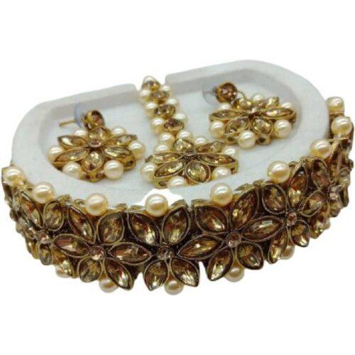 Generic Women's Chocker , Earring And Maang Tikka Set - Image 3