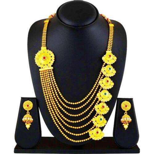 Generic Women's Long Chain And Earing Set - Image 4