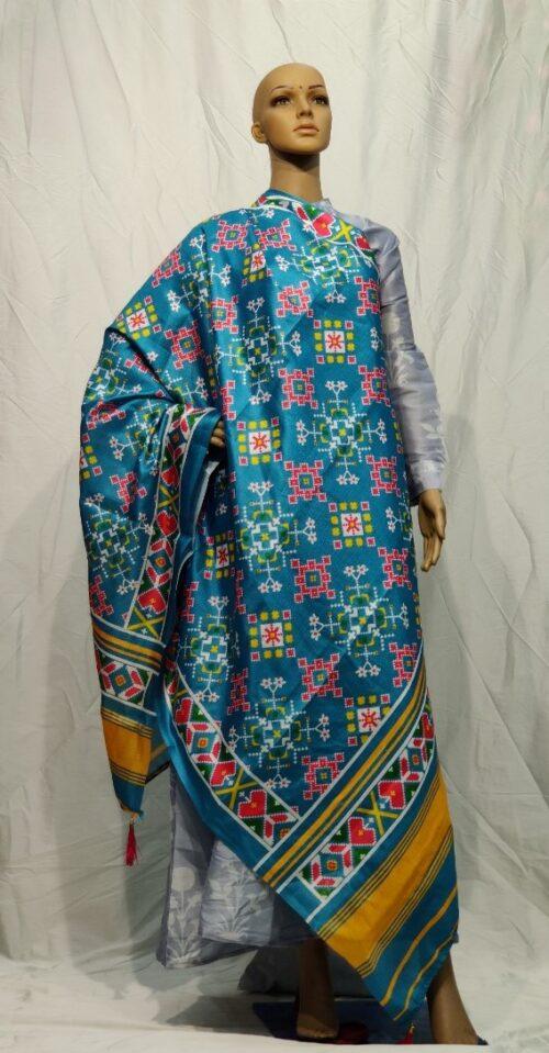 Generic Women’s Khadi Silk Digital Printed Dupatta (Multi, Length:2-2.4 mtr)