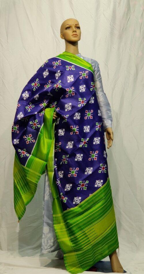 Generic Women’s Khadi Silk Digital Printed Dupatta (Navy Blue, Length:2-2.4 mtr)