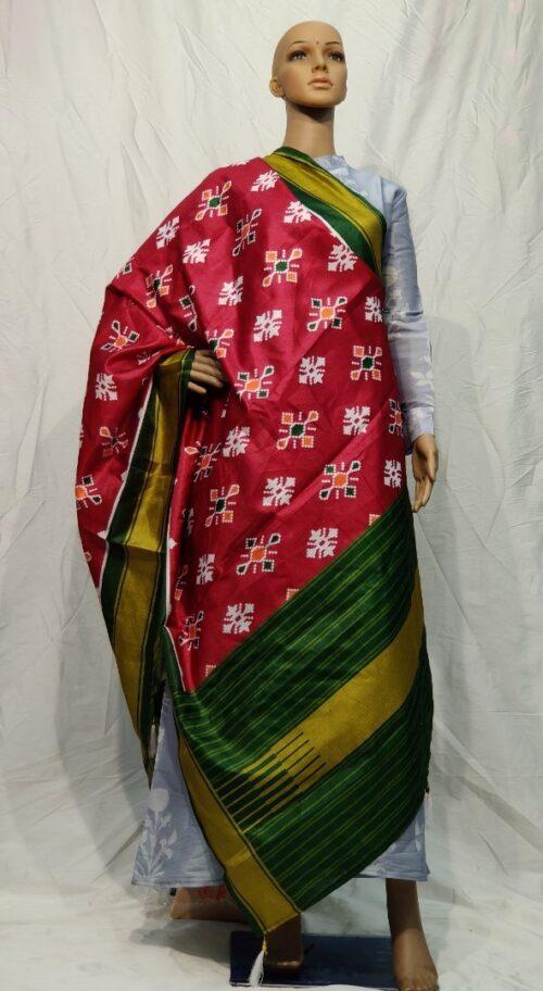 Generic Women’s Khadi Silk Digital Printed Dupatta (Maroon, Length:2-2.4 mtr)