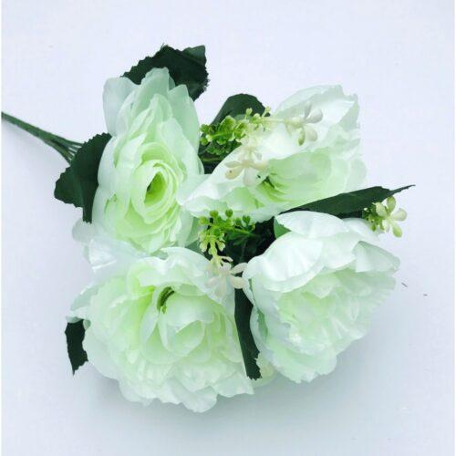 Generic Artificial Flowers Bunch Bouquet Of 7 Poppy Flowers For Home Decoration (White, Material:Silk, Polyester)