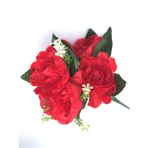 Generic Artificial Flowers Bunch Bouquet Of 7 Poppy Flowers For Home Decoration (Red, Material:Silk, Polyester)