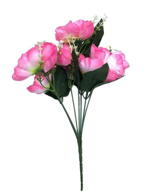 Generic Artificial Flowers Bunch Bouquet Of 7 Poppy Flowers For Home Decoration (Light Pink, Material:Silk, Polyester)