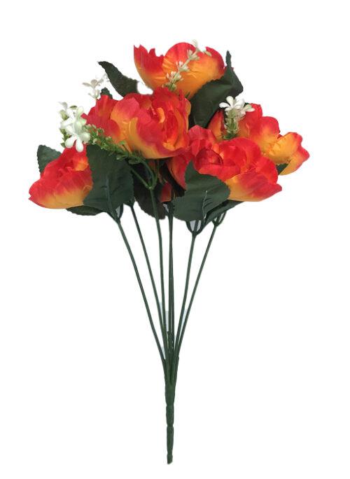 Generic Artificial Flowers Bunch Bouquet Of 7 Poppy Flowers For Home Decoration (Orange, Material:Silk, Polyester)