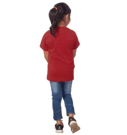 Generic Girls Cotton Snow Board Half Sleeve TShirt (Maroon)