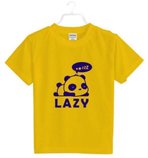 Generic Boys Cotton Lazy Half Sleeve TShirt (Mustard)