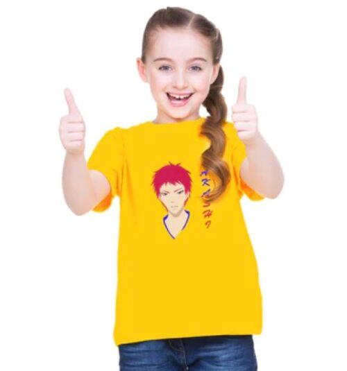 Generic Girls Cotton Akashi Half Sleeve TShirt (Yellow)