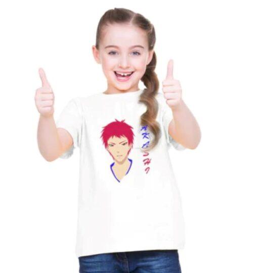 Generic Girls Cotton Akashi Half Sleeve TShirt (White)