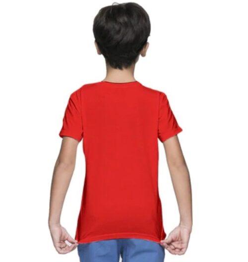 Generic Boys Cotton Plain Half Sleeve TShirt (Red)