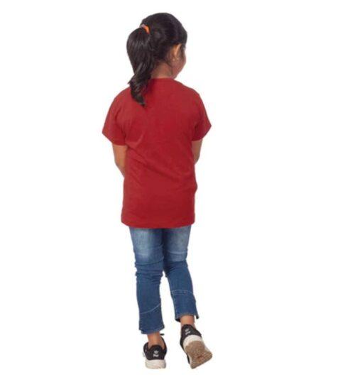 Generic Girls Cotton Tribal  Half Sleeve TShirt (Maroon) - Image 2