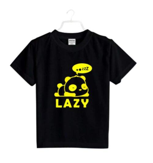 Generic Boys Cotton Lazy Half Sleeve TShirt (Black)