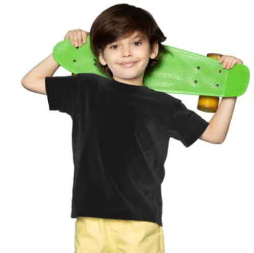 Generic Boys Cotton Plain Half Sleeve TShirt (Black)