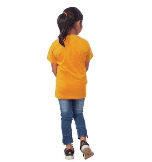 Generic Girls Cotton Snow Board Half Sleeve TShirt (Mustard)