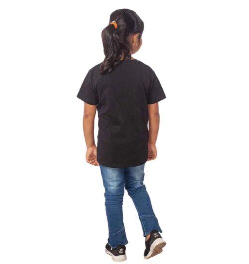 Generic Girls Cotton Snow Board Half Sleeve TShirt (Black)