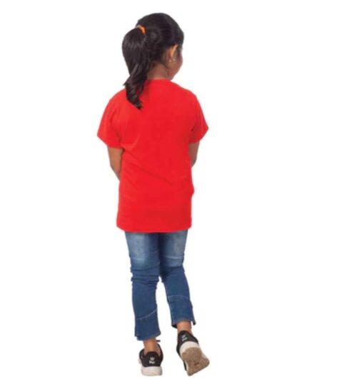 Generic Girls Cotton Cat Half Sleeve TShirt (Red)