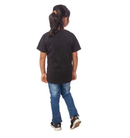 Generic Girls Cotton Princess Half Sleeve TShirt (Black)