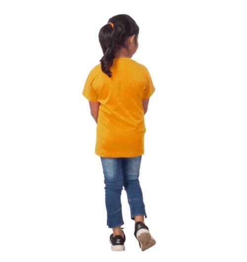 Generic Girls Cotton Panda Glass Half Sleeve TShirt (Mustard)