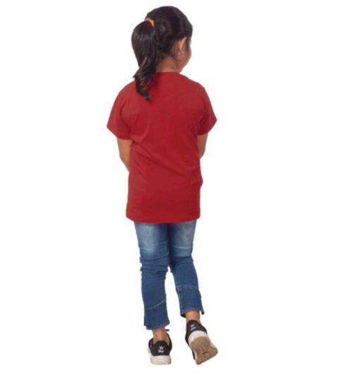 Generic Girls Cotton Adelie Half Sleeve TShirt (Maroon)