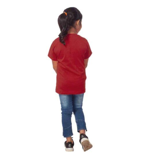 Generic Girls Cotton Panda Glass Half Sleeve TShirt (Maroon)