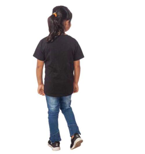 Generic Girls Cotton Tribal  Half Sleeve TShirt (Black)