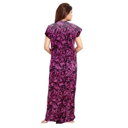 Generic Women’s Cotton Printed Maxi Nighty (Wine)