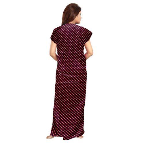 Generic Women’s Cotton Printed Maxi Nighty (Brown)