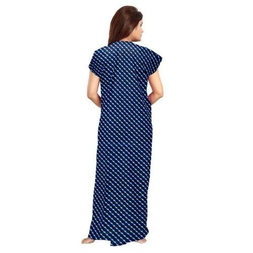 Generic Women’s Cotton Printed Maxi Nighty (Blue)