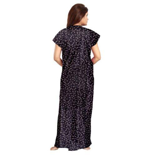 Generic Women’s Cotton Printed Maxi Nighty (Greay)