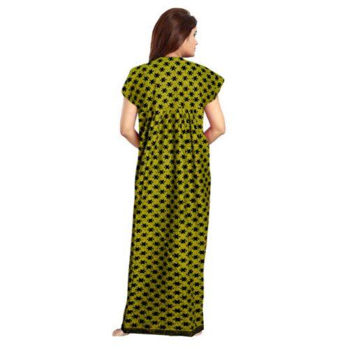 Generic Women’s Cotton Printed Maxi Nighty (Green)