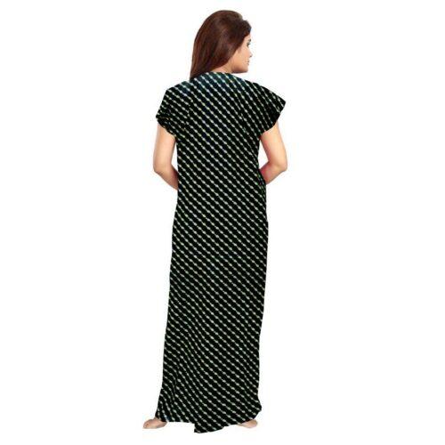 Generic Women’s Cotton Printed Maxi Nighty (Green)