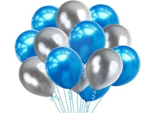 Generic 7Th Happy Birthday Decoration Combo With Foil And Star Balloons (Blue, Silver)