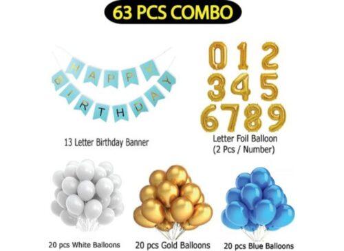 Generic 12Th Year Decoration Kit For Boy And Girl With Banner And Balloons (Blue)