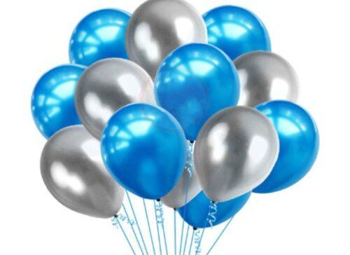 Generic 14Th Happy Birthday Decoration Combo With Foil And Star Balloons (Blue, Silver)