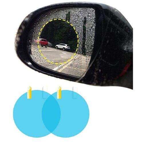 Generic Pack Of_2 Car Rear View Mirror Film HD Anti Fog Waterproof Mirror Window Clear Sticker (Assorted)