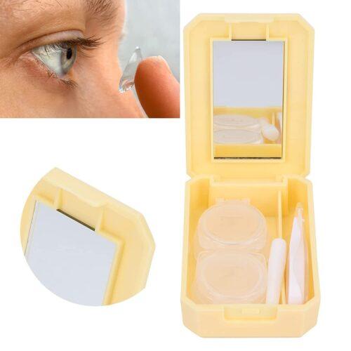 Generic Pack Of_2 Container Soak Storage Kit, Practical Contact Lens Box with Mirror for Travel for Home for Business Trip (Assorted) - Image 5