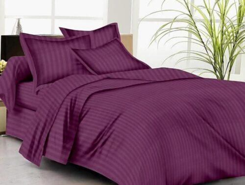 Generic Multi Color Plain Satin Double Bedsheet With Two Pillow Cover