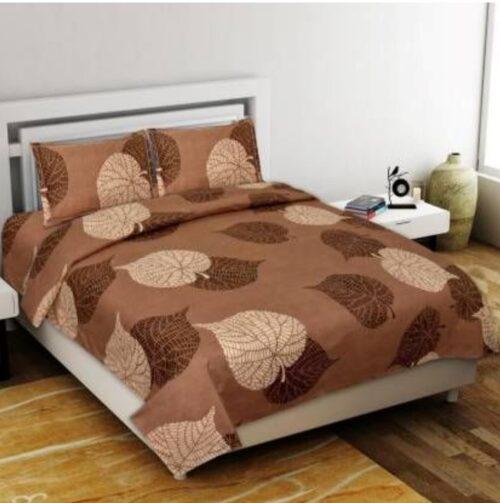 Generic Multi Color Super Soft Glace Cotton Bedsheeet With Two Pillow Cover