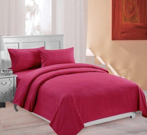 Generic Multi Color Plain Satin Double Bedsheet With Two Pillow Cover