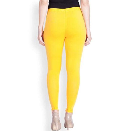 Generic Women’s Cotton Stretchable Skin Fit Ankle Length Leggings (Yellow)