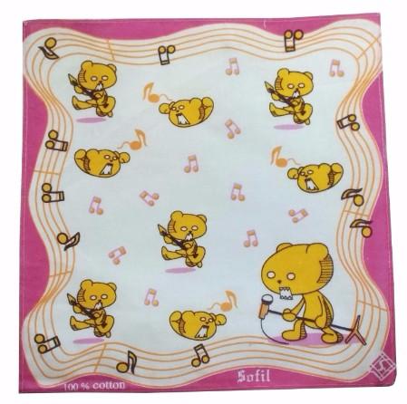 Generic Pack Of_8 Cartoon With Music Notes Small Size Handkerchiefs (Color: Multi Color)