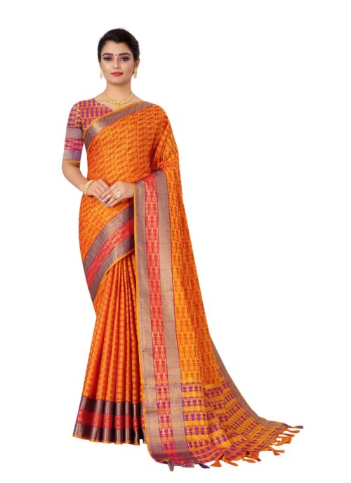 Women’s Tansui Silk Saree(Mustard ,5-6Mtrs)